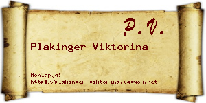 Plakinger Viktorina névjegykártya